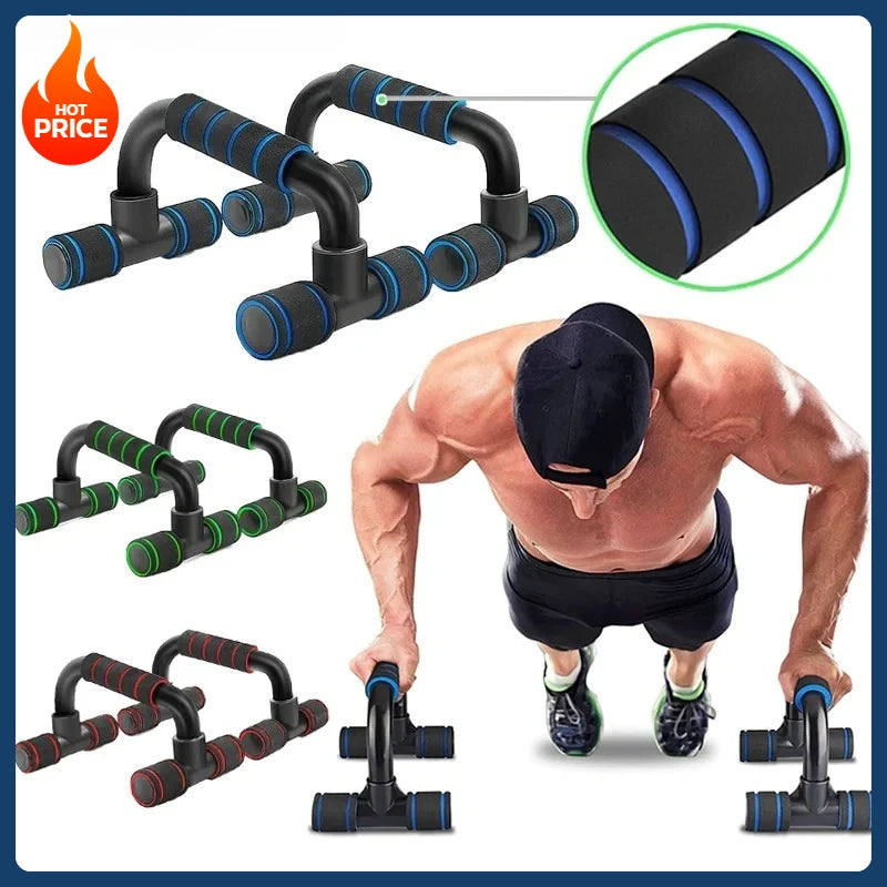 Push-Up Stands for Home Gym | Non-Slip U-Shaped Handles | Upper Body Strength Training.