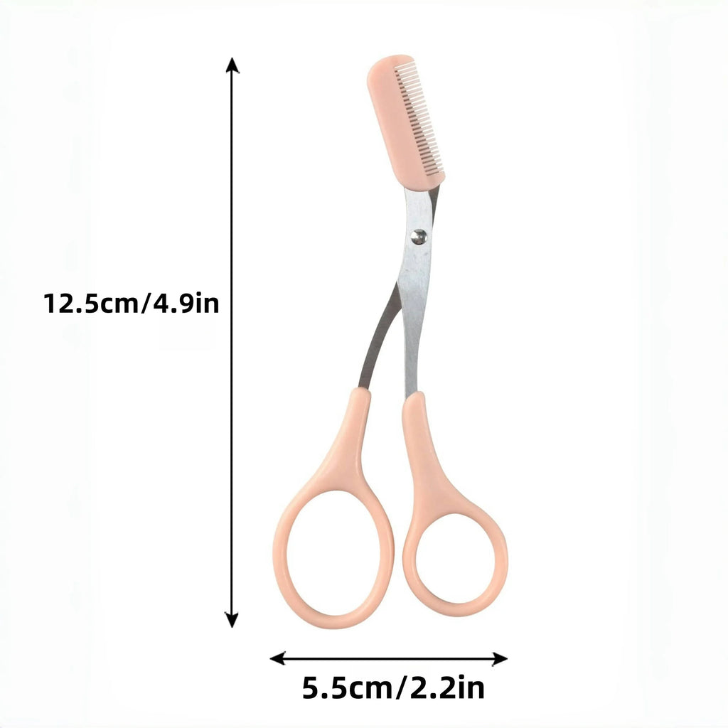 Premium Eyebrow Trimmer Scissors with Built-in Comb | Stainless Steel Precision Beauty Tool for Women & Men