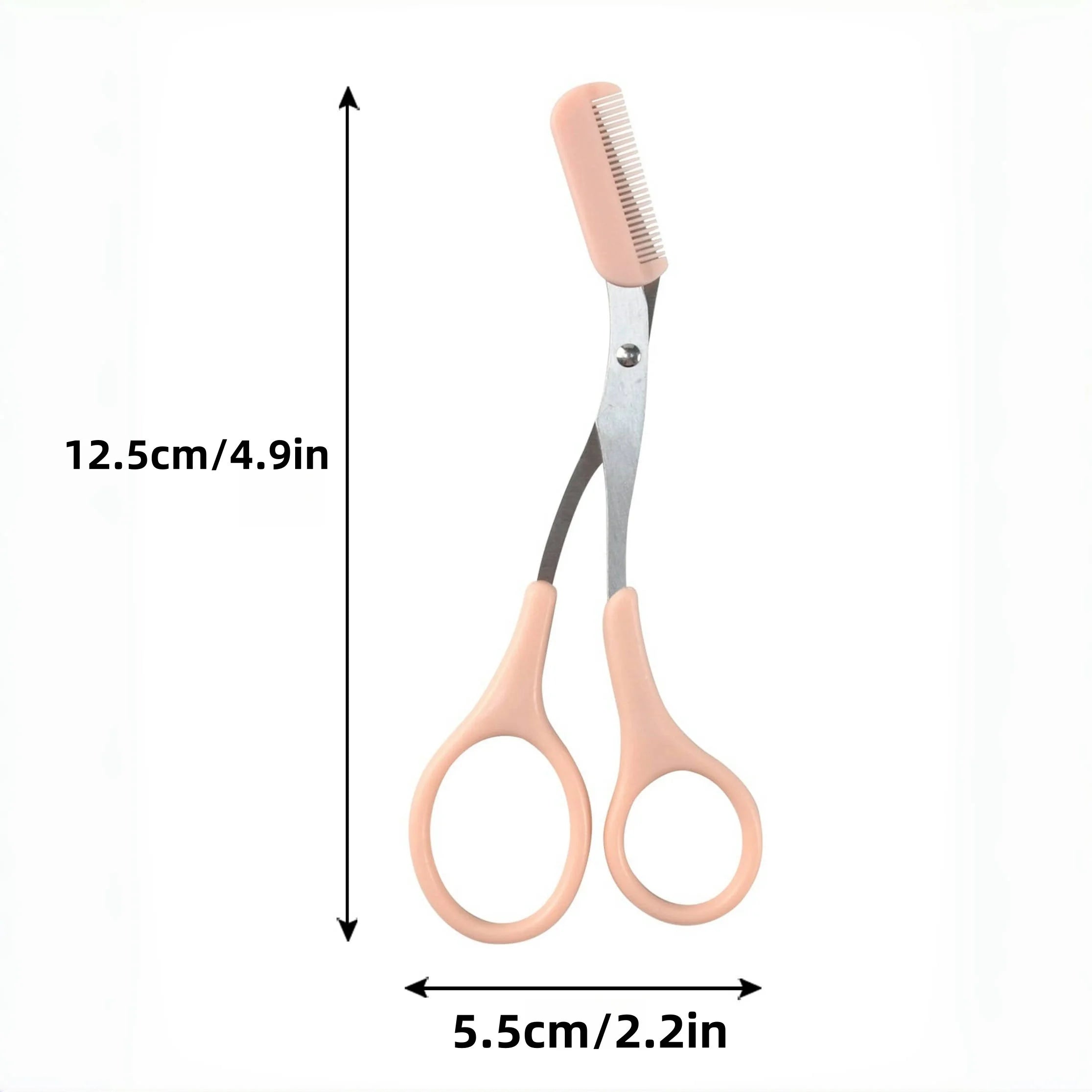 Premium Eyebrow Trimmer Scissors with Built-in Comb | Stainless Steel Precision Beauty Tool for Women & Men